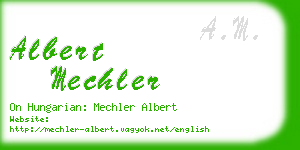 albert mechler business card